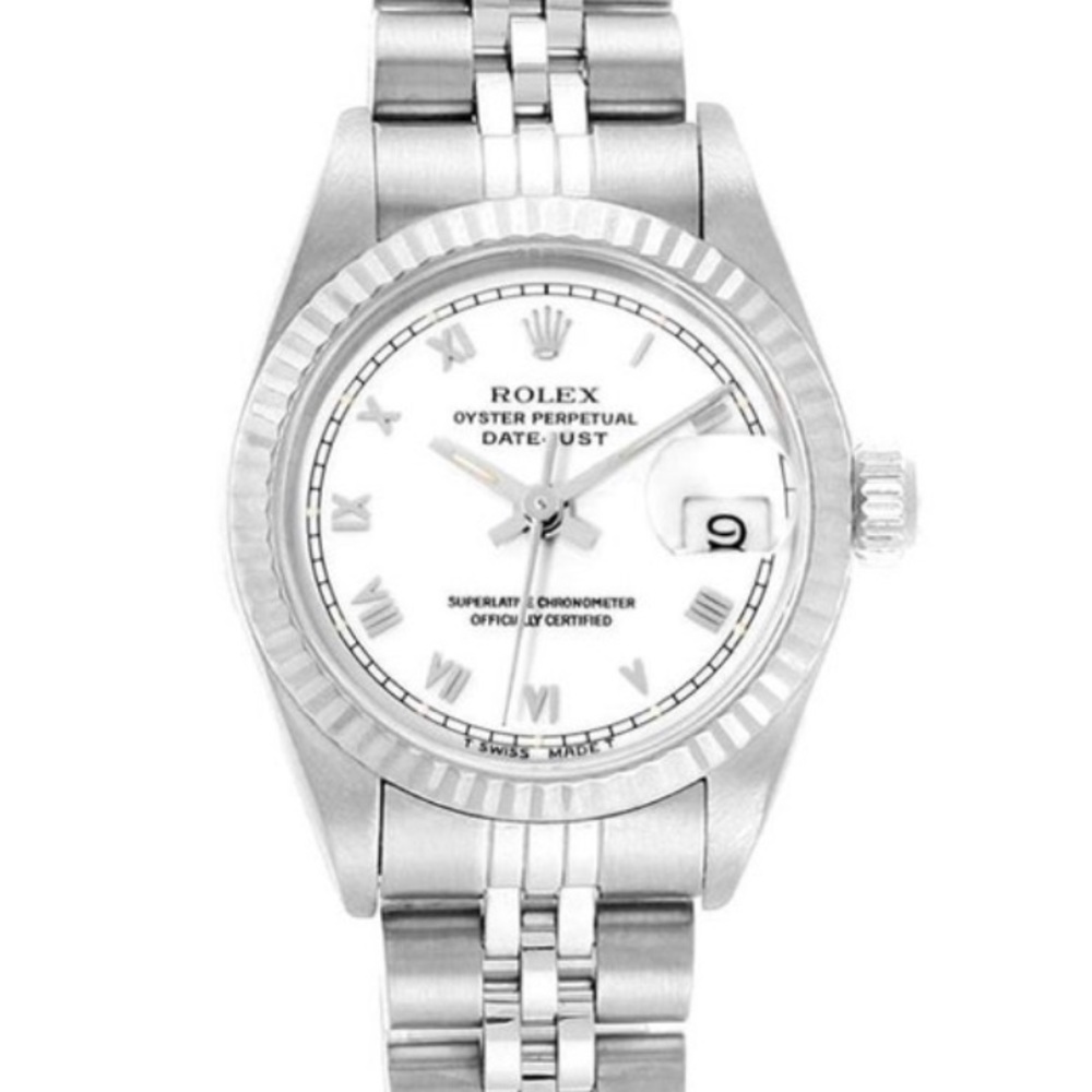 ROLEX 26mm stainless and white gold ladies watch